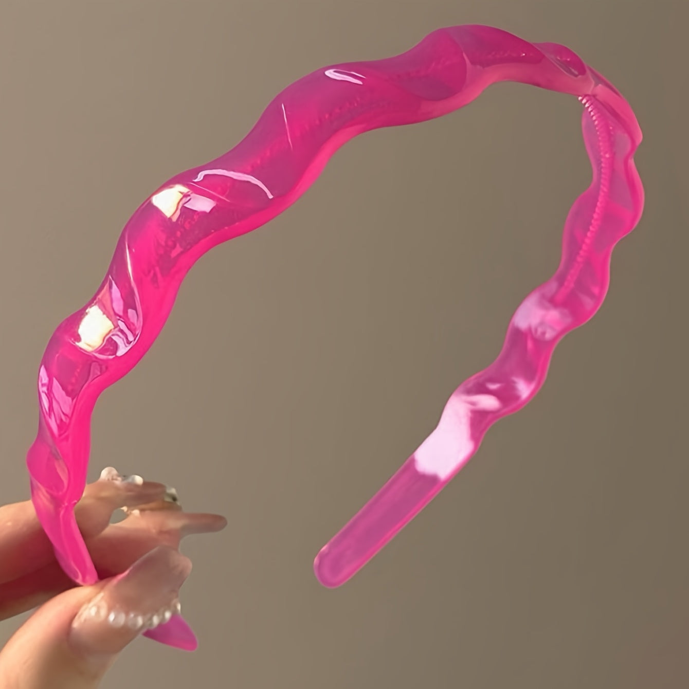 Hairband for Women in Jelly Color, Face Washing, Hair Pressing, Teeth, Waves, Anti-slip Headband, Women's Outing, Versatile Hair Clip, Temperament Headwear